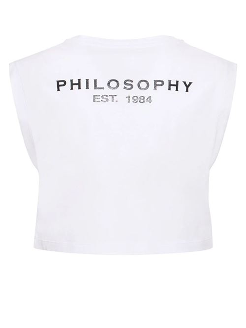 T-shirt cropped con logo Philosophy di Lorenzo Serafini | A0701 07560001